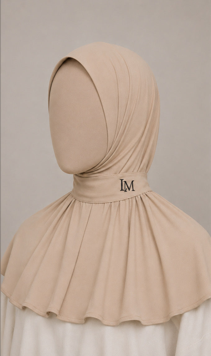Jersey instant hijab Almond
