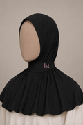 Jersey instant hijab Black
